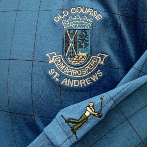 Royal Blue St Andrews Crested Golf Shirts (1)